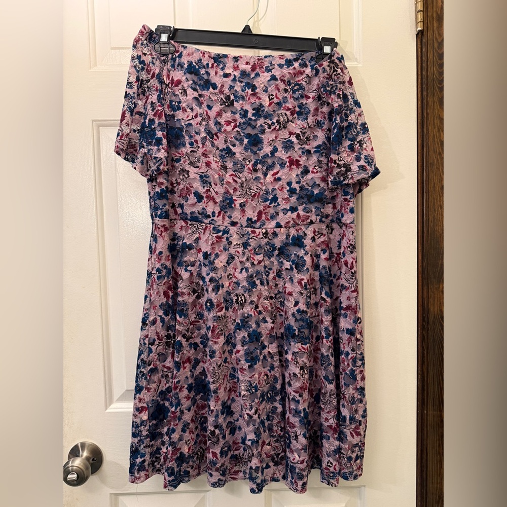 Xhilaration Purple and Blue Floral Mini Dress